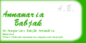 annamaria babjak business card